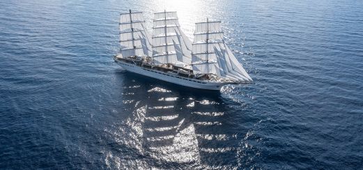 Sea Cloud Spirit auf dem Meer