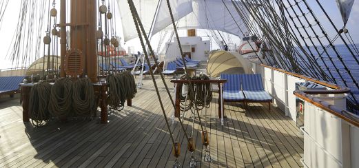 Auf dem Sonnendeck der Sea Cloud Spirit