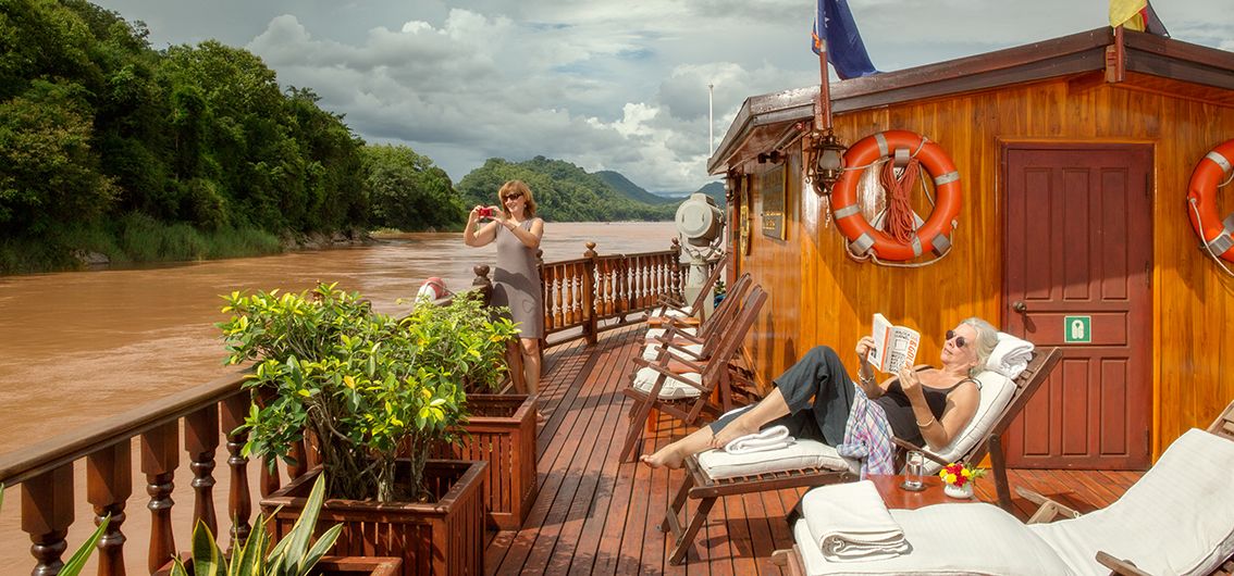 Flusskreuzfahrtschiff Mekong Sun - Sonnendeck